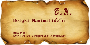Bolyki Maximilián névjegykártya